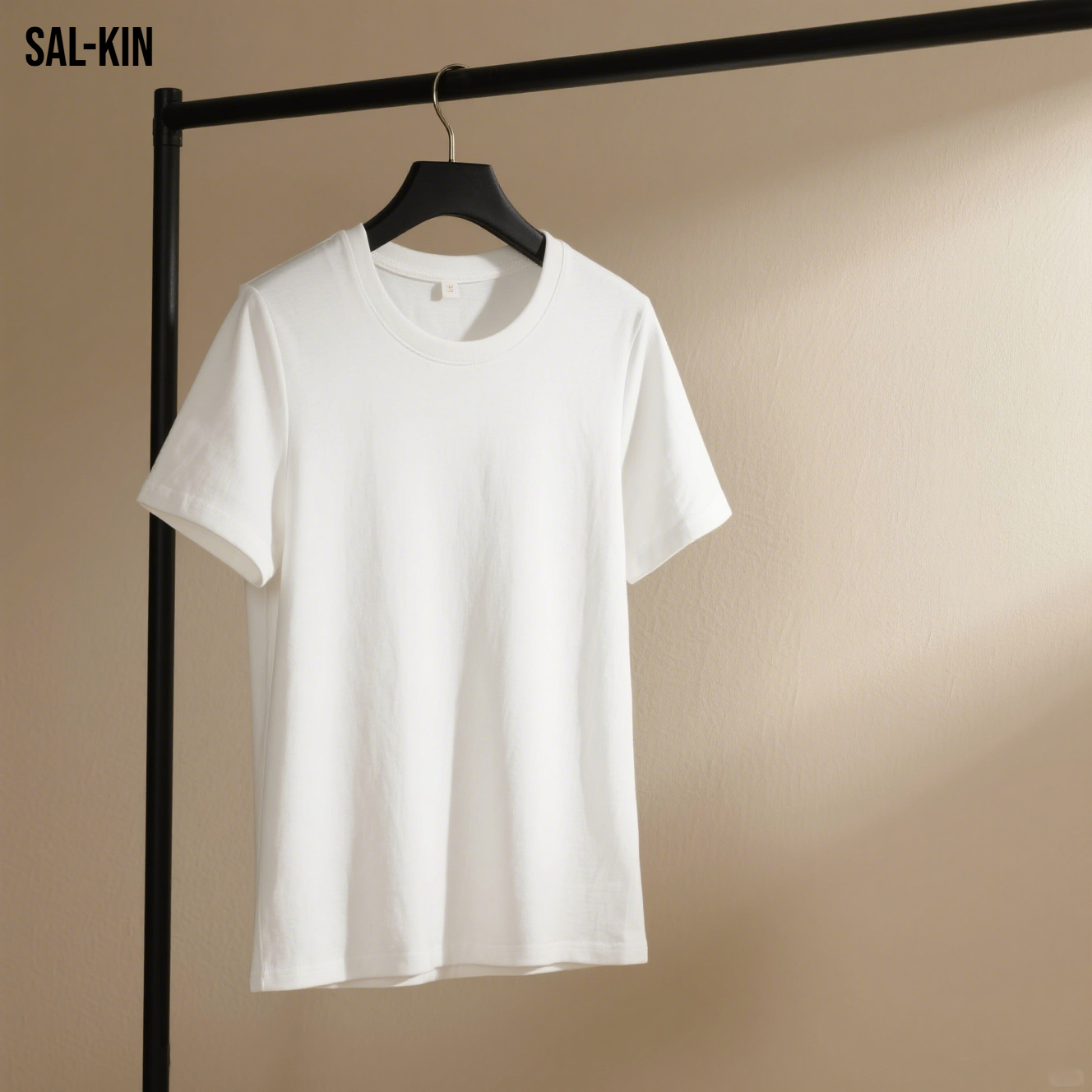 여성용 화이트 스트레이트 숄더 반팔 티셔츠