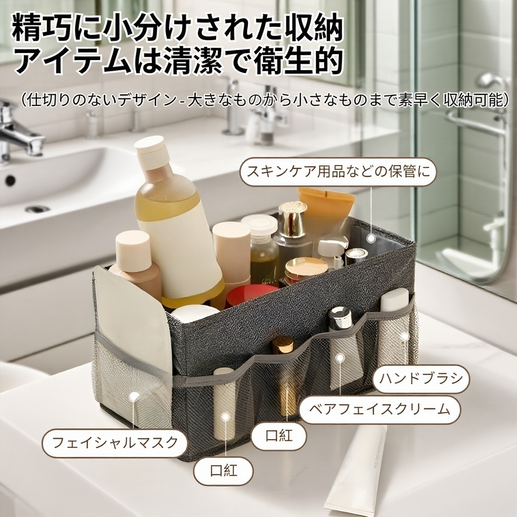 省スペース設計のデスクトップ収納ボックス