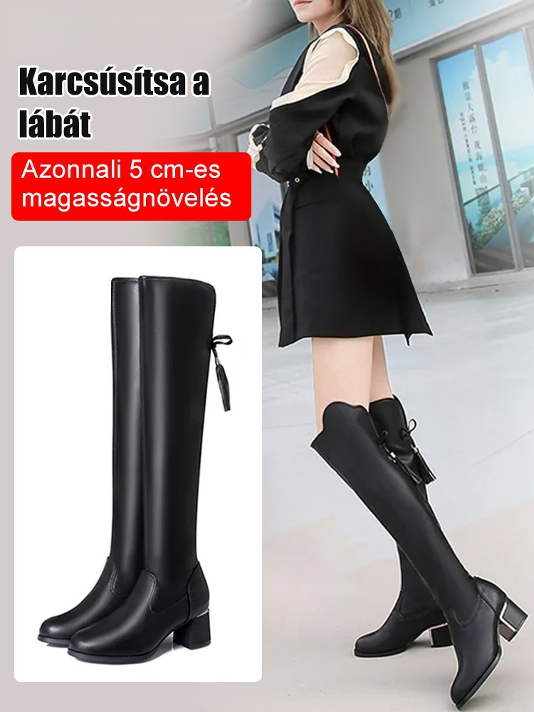 Stretch magas csizma valódi bőrből