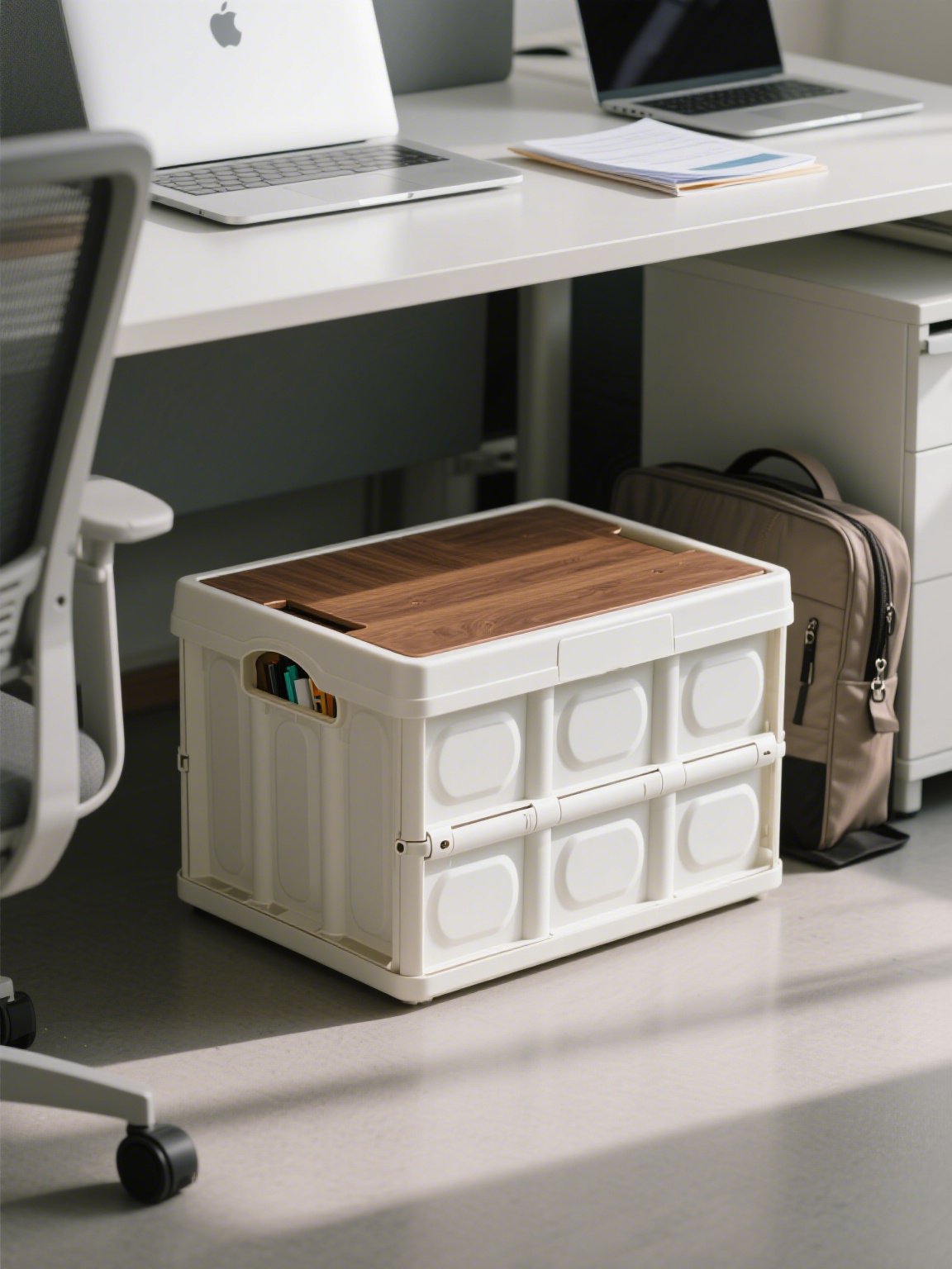 大容量のプラスチック収納ケース内部