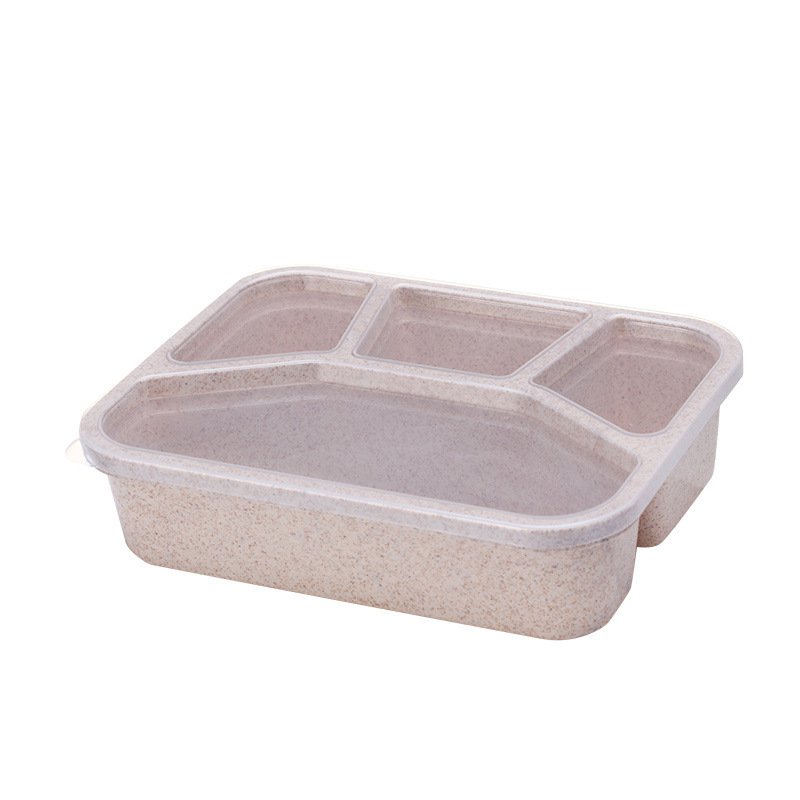 食品グレードの籾殻ランチボックス小麦食器ランチボックス小麦わらコンパートメントランチボックススクエアファーストフードボックス小麦わらランチボックス