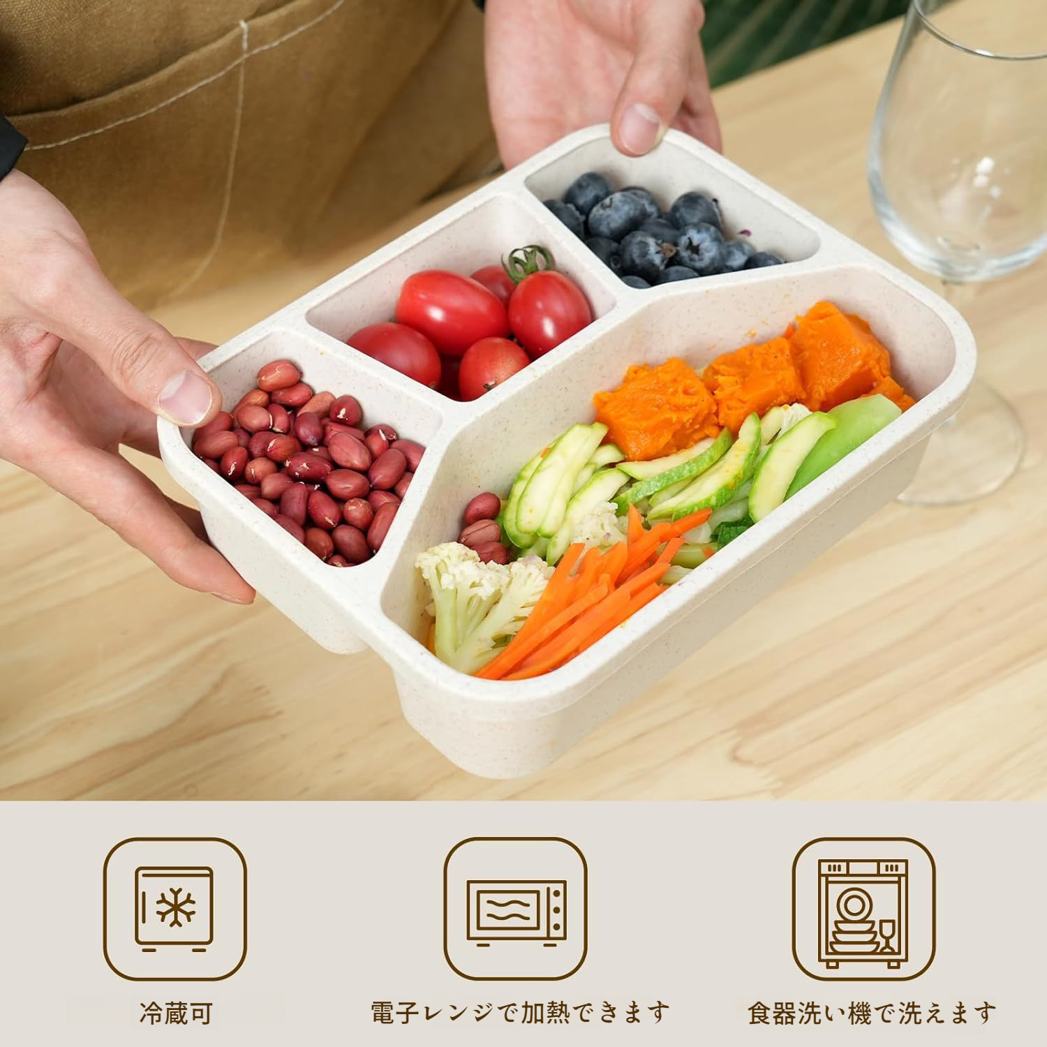 食品グレードの籾殻ランチボックス小麦食器ランチボックス小麦わらコンパートメントランチボックススクエアファーストフードボックス小麦わらランチボックス