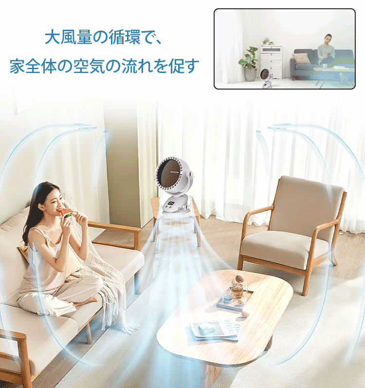 多機能首振り扇風機
