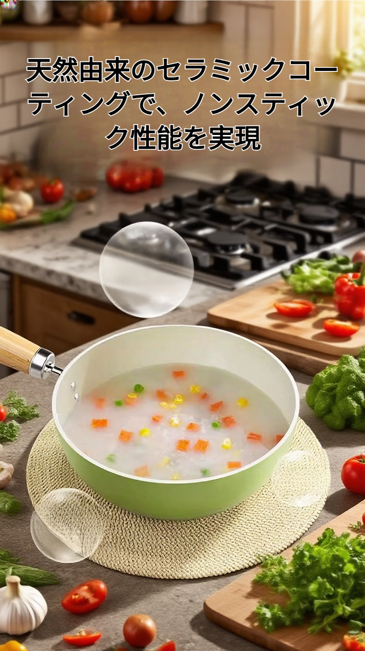 ノンスティック加工が施された中華鍋の内面