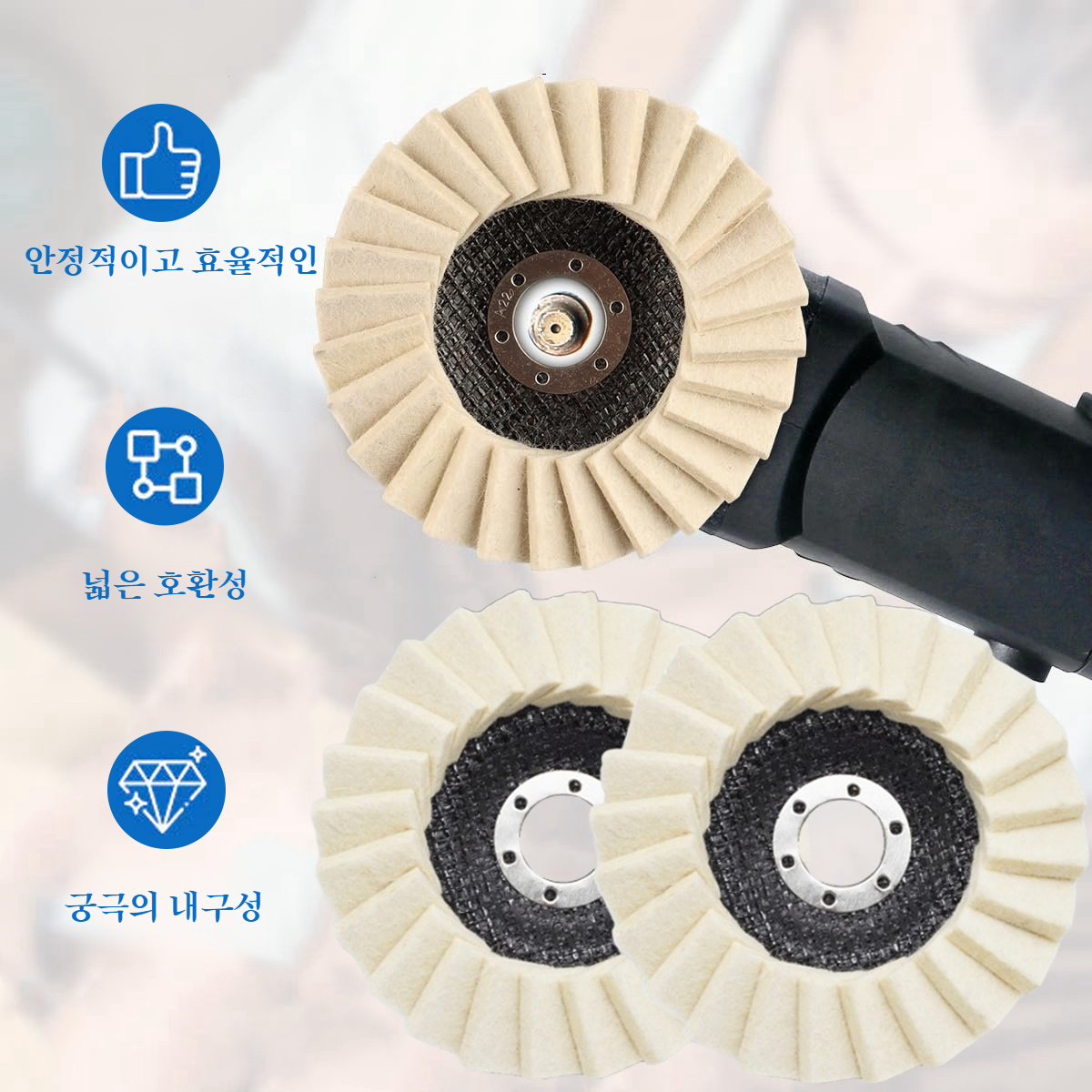 순양털 광택 리페어 휠 사용 예시