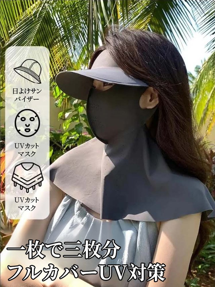 フルカバーUV対策マスク・サンバイザー付き