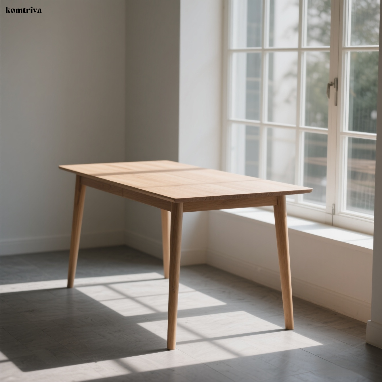 シンプルな木製ダイニングテーブル