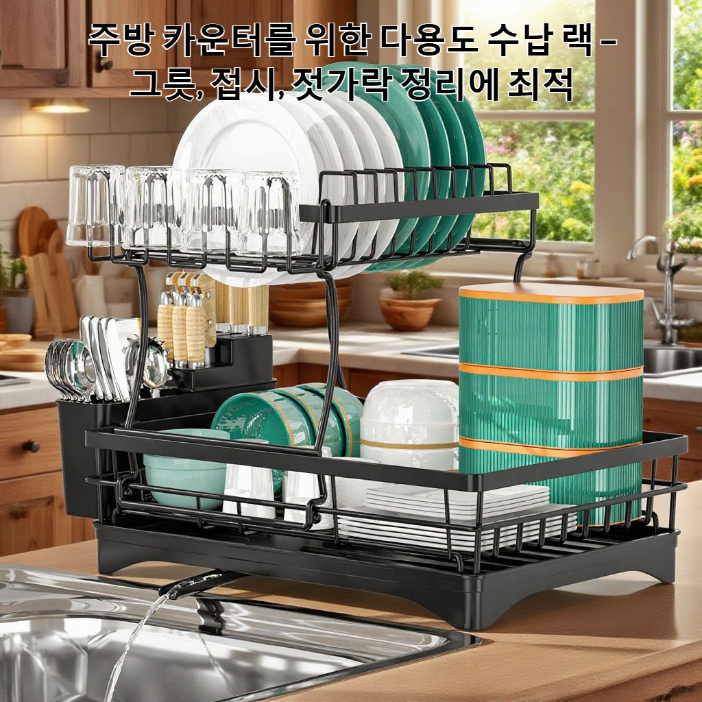 2단 주방 식기 배수대
