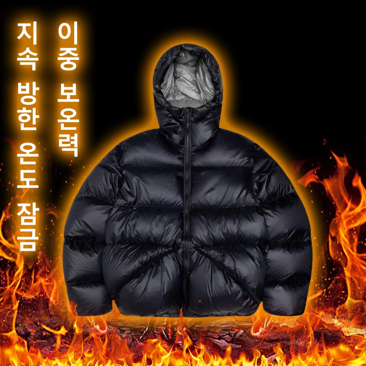 자수 후드 겨울 패딩 점퍼