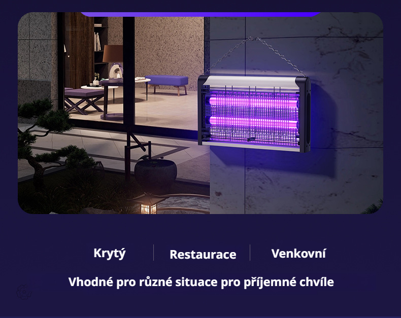 Praktické použití UV lapače komárů na zahradě