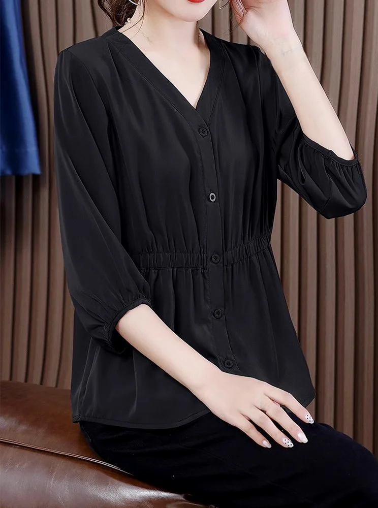 여성 실크 블라우스 