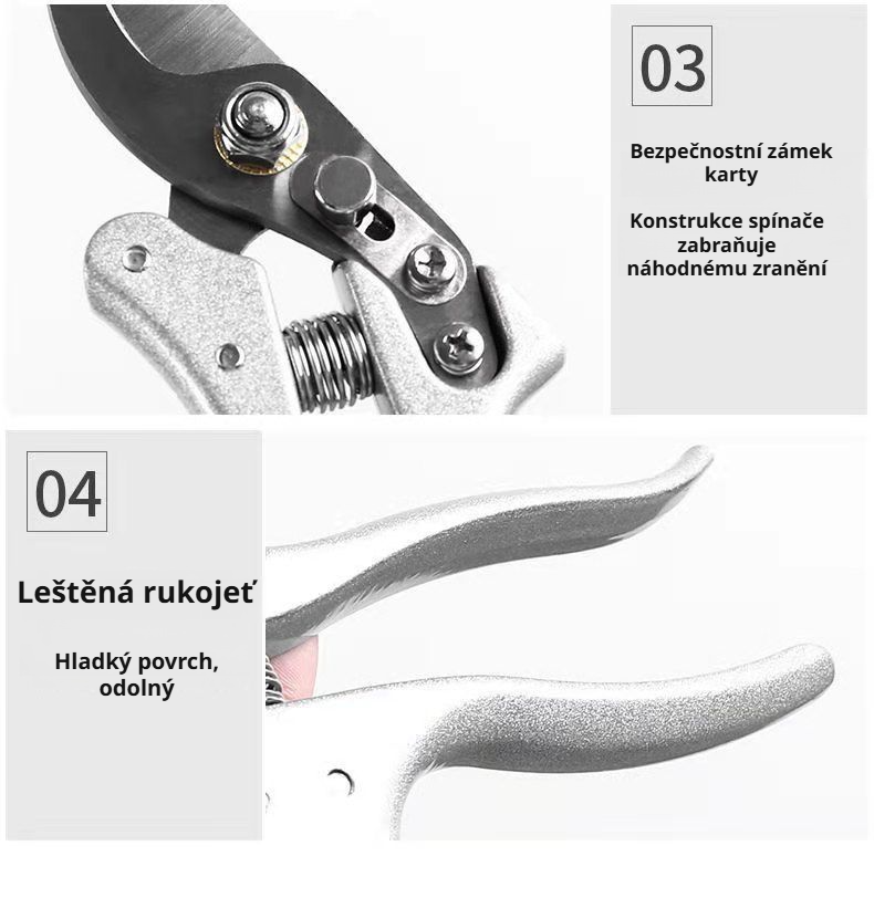 Pohodlné držení zahradnických nůžek při práci