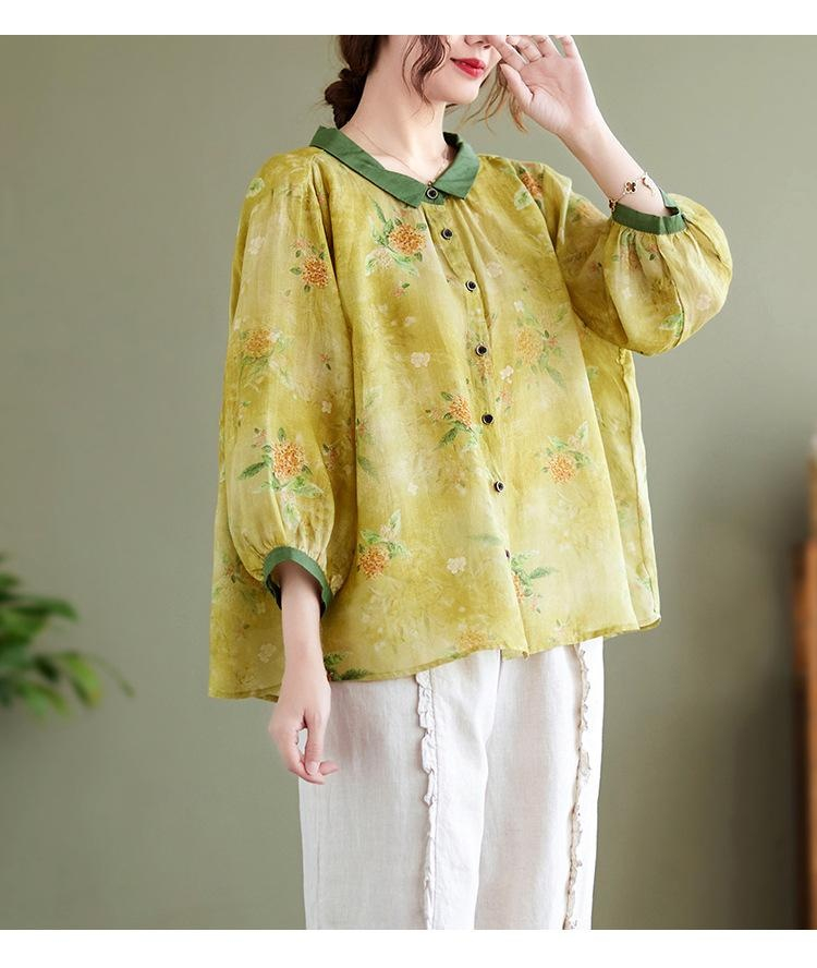 편안한 착용감의 여성 코튼 셔츠