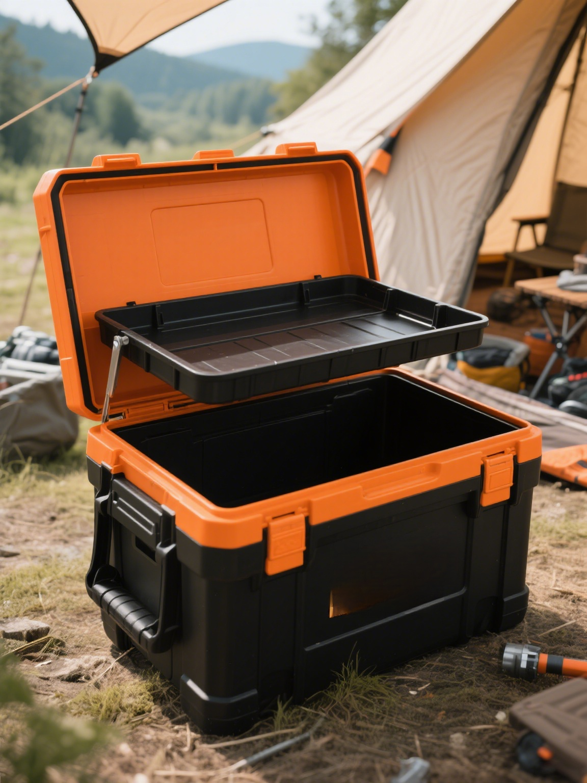 다양한 공구가 포함된 도구 세트 내부