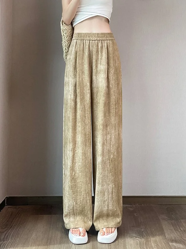 タイダイ染め接触冷感ワイドパンツ