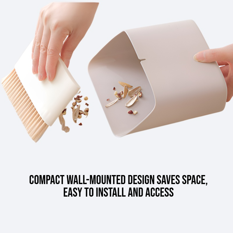 Mini wall mounted desktop broom and dustpan set for home use