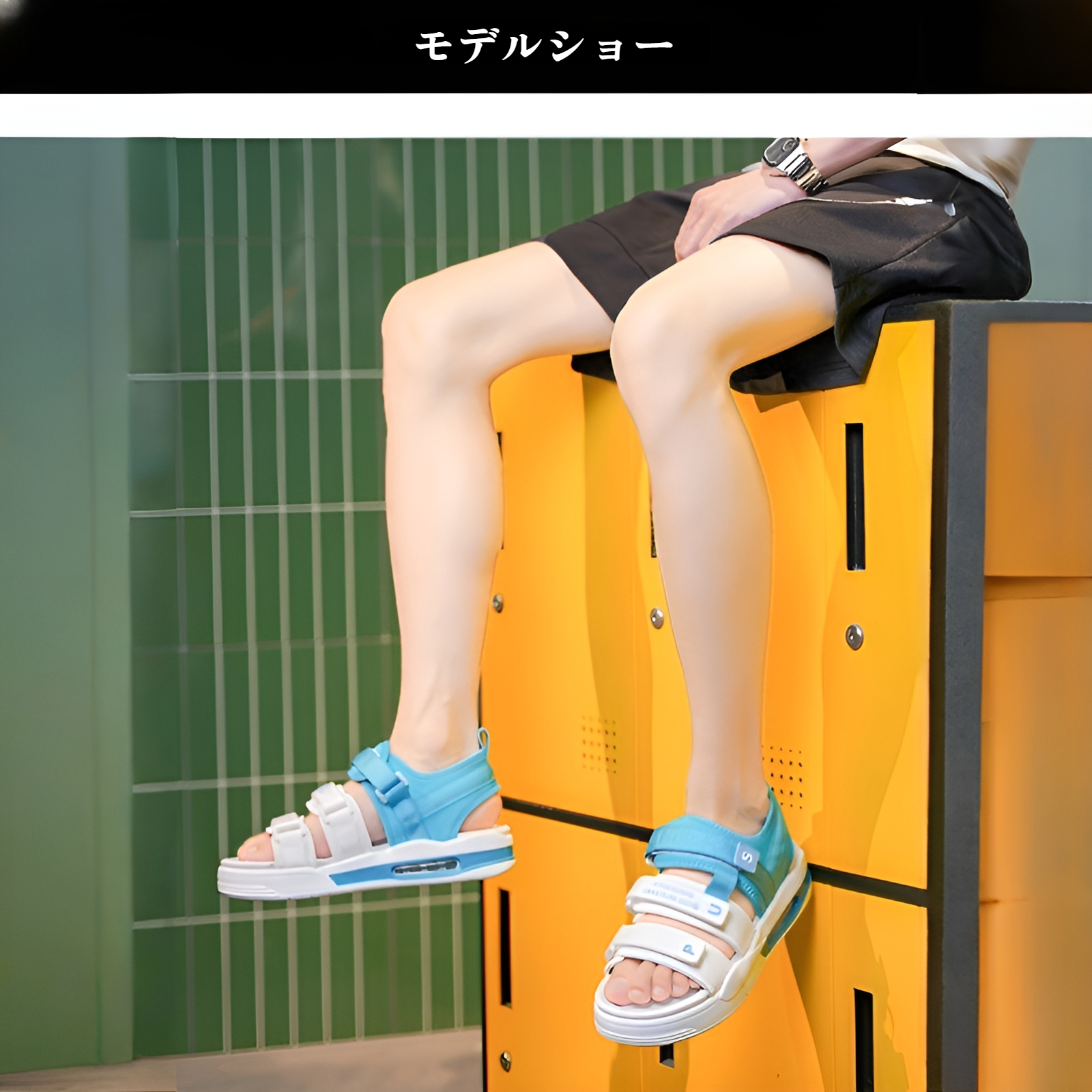 メンズサンダル 夏の新作サンダル ビーチシューズ メンズエアクッションサンダル 厚底アウトドアサンダル カラーマッチング オールマッチサンダル