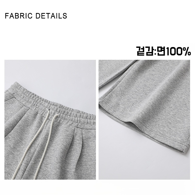 남자 여름 와이드 그레이 맨투맨 7부 캐주얼 반바지 루즈핏 반바지 코디