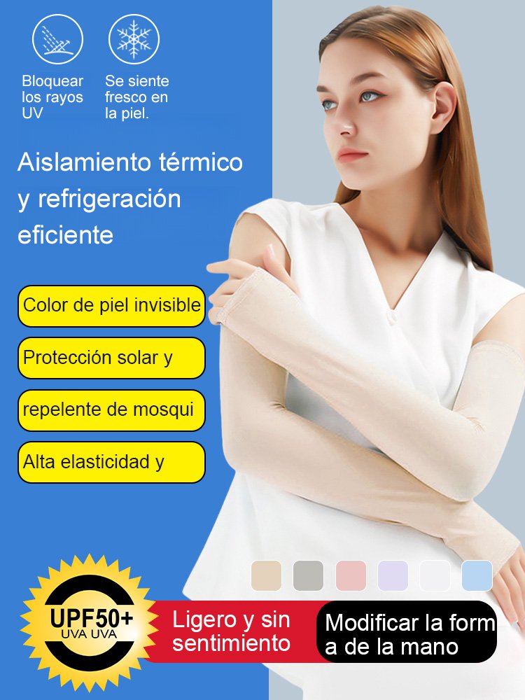 Protector Solar Invisible y Repelente de Mosquitos con Manga de Hielo en Color Piel