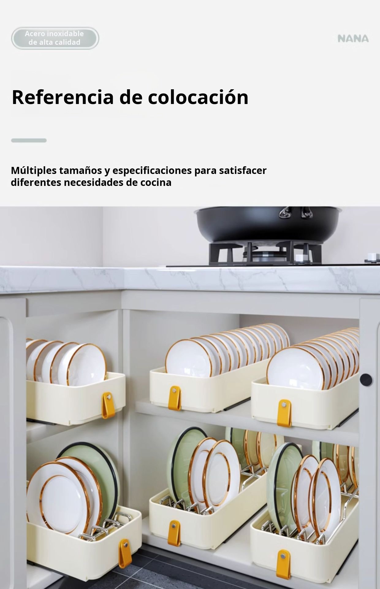 Solución de almacenamiento vertical para cocina