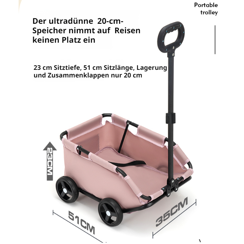 Kleiner Haustier-Kinderwagen für Hunde und Katzen, Teddy-Baby-Kinderwagen für die Reise, leichter fa