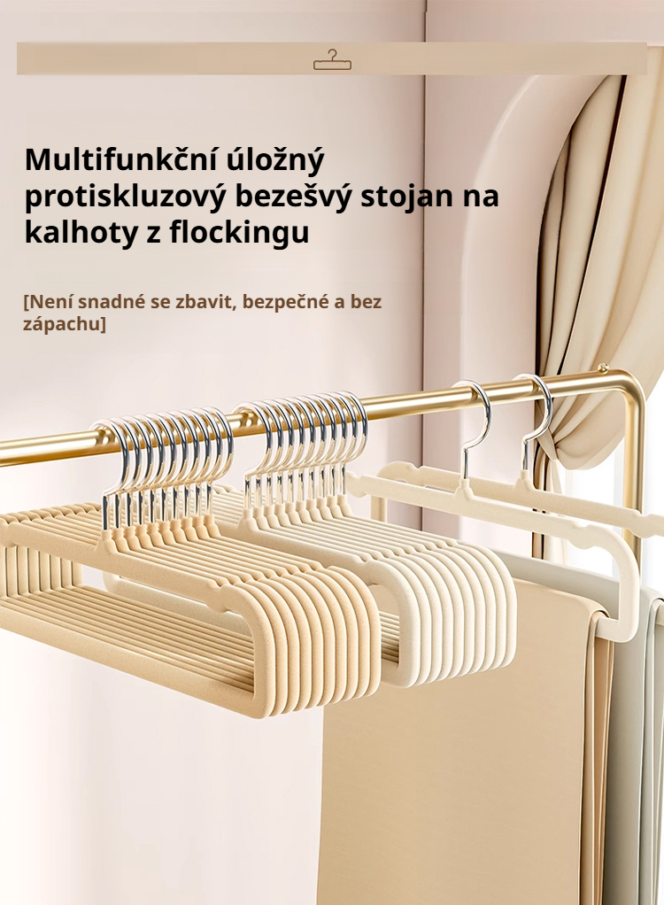 Bezešvý věšák na oblečení v moderním šatníku