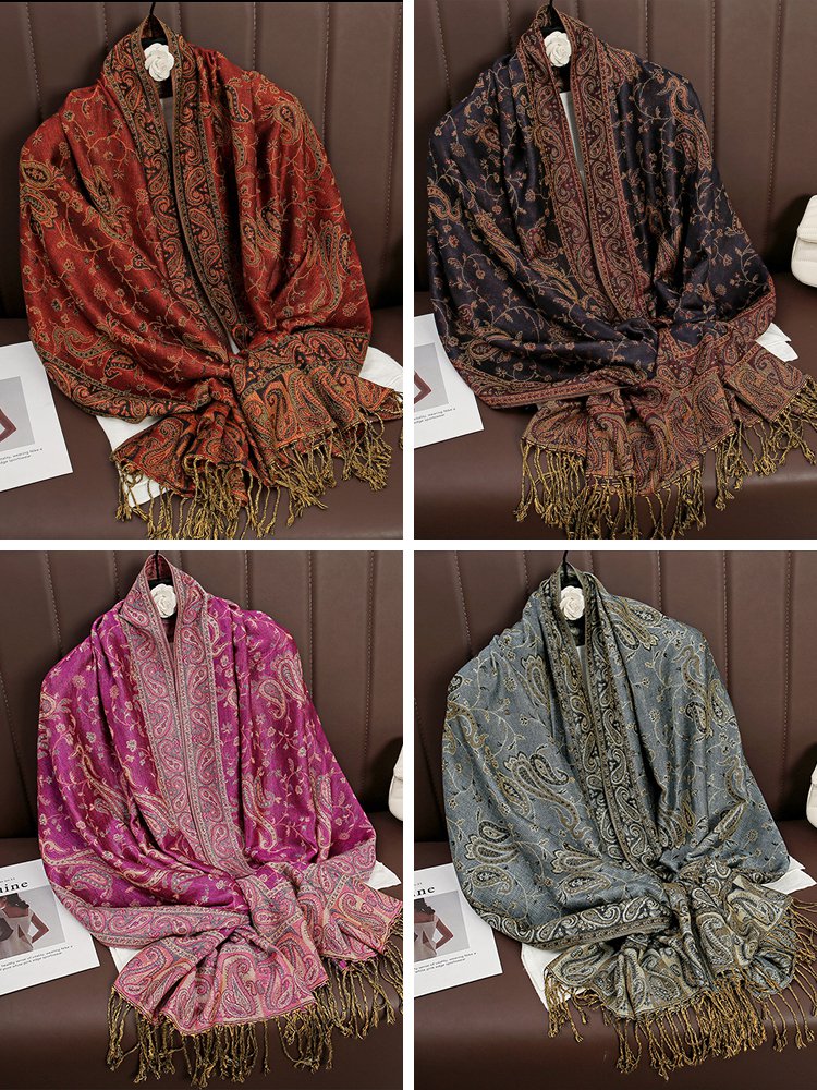 شال جاكار أنيق من الكشمير (كشمير الماعز)