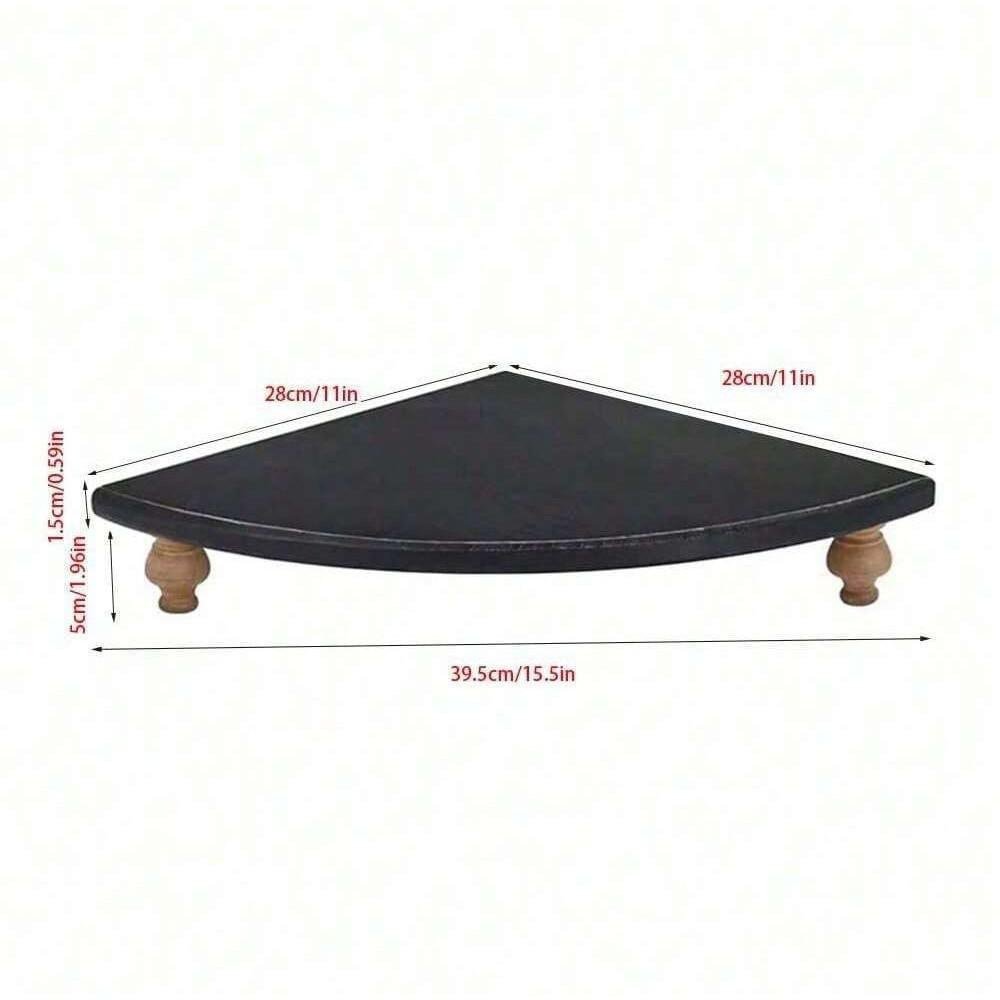 Wooden corner rack desktop ornaments tray fan-shaped partition base corner storage bracket rack