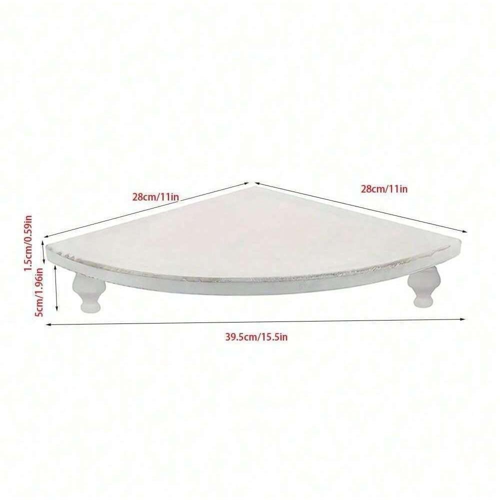 Wooden corner rack desktop ornaments tray fan-shaped partition base corner storage bracket rack