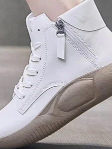  지퍼 통굽 여성 부츠  