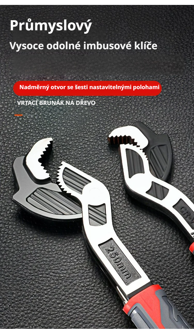 Multifunkční rychle samosvorný nastavitelný klíč v akci