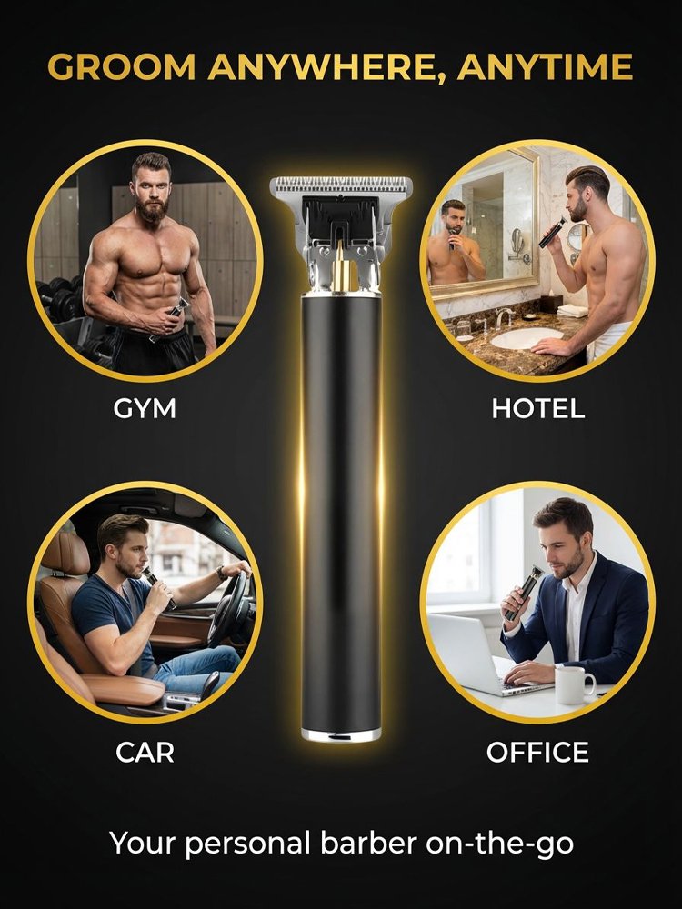 [Silent and non-clamping] Electric hair clipper with engraved pomade head