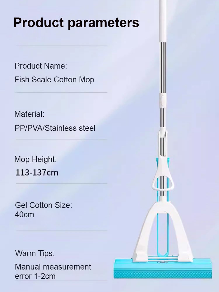 [Whale Swallowing Water Absorbent Mop for Wet and Dry Use] Fish Scale Absorbent Mop