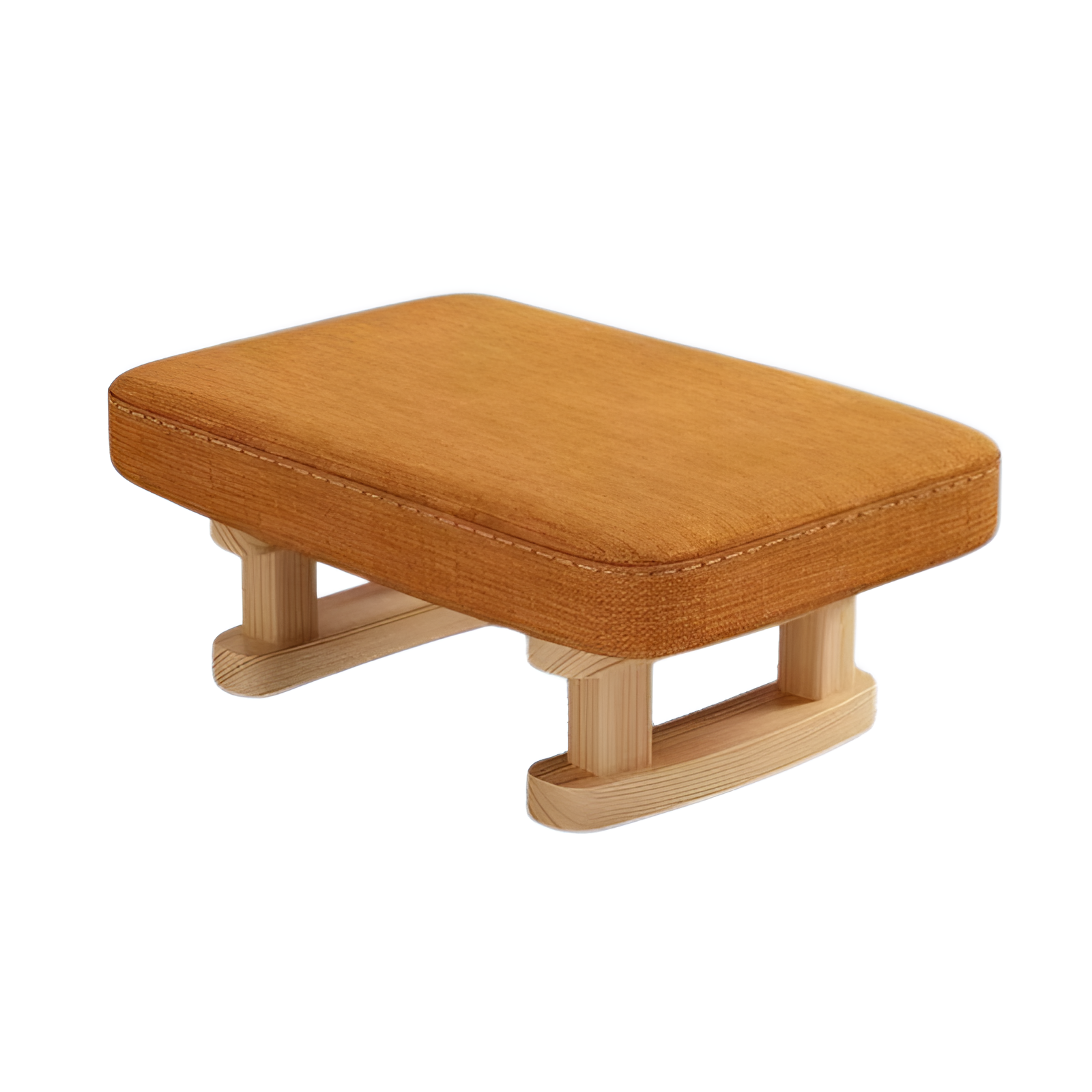 オットマン 足置き台 スツール リネン生地 天然木の脚付き 耐荷重150kg フットスツール フットレスト 腰掛け 靴交換 滑り止め コンパクト 軽量 デスク下・リビング・玄関・寝室・オフィス