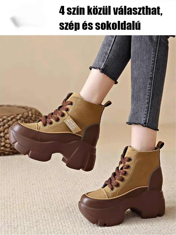 Sokoldalú lábszárközépig érő csizma testemelésre és karcsúsításra