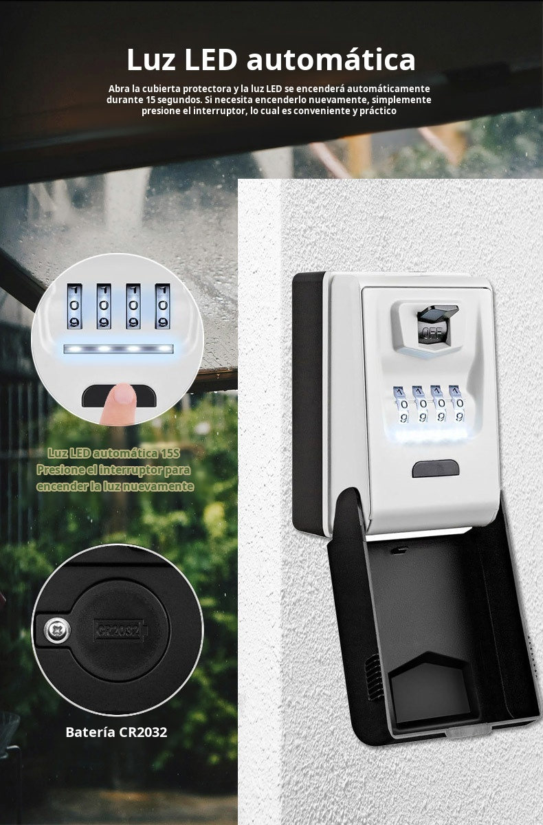 Caja de llaves con combinación y visión nocturna