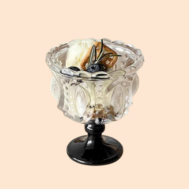 クラシックなハイステムデザインの家庭用デザートグラス