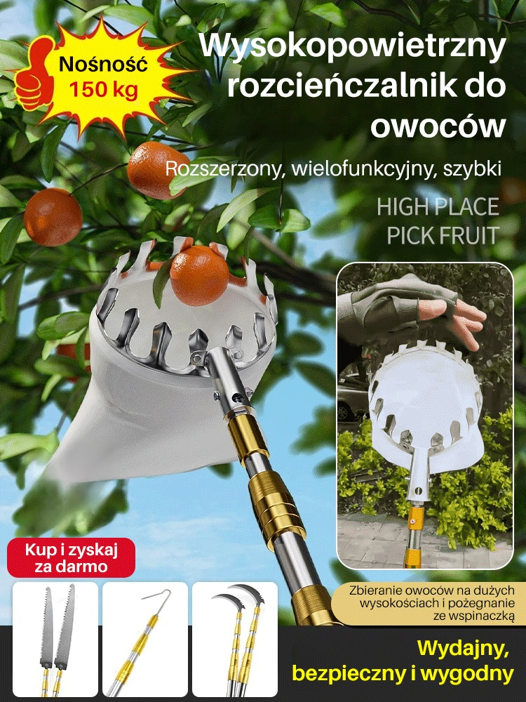 Teleskopowy podbierak do owoców