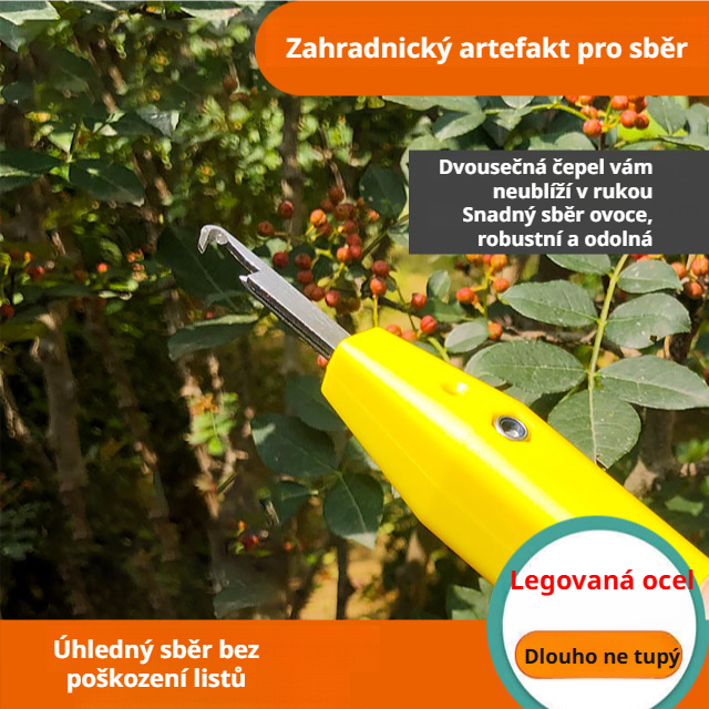 Neškodný nástroj na sběr ovoce pro zahradníky