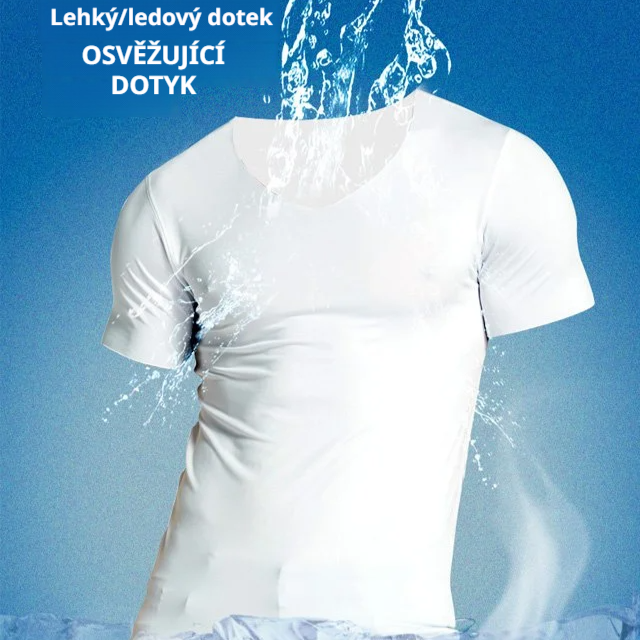  Pánské bezešvé přiléhavé tričko z ledového hedvábí