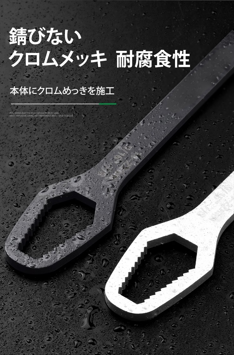 多機能レンチのサイズ調整機能