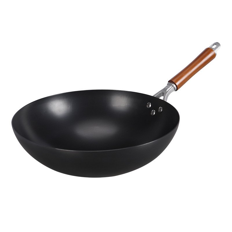 老式無涂層精鐵鑄造傳統鐵鍋