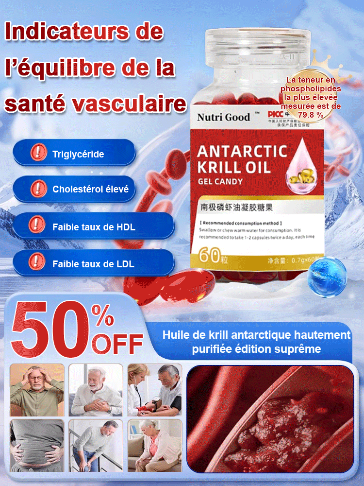 99,99 % de bonbons gélifiés à l'huile de krill antarctique