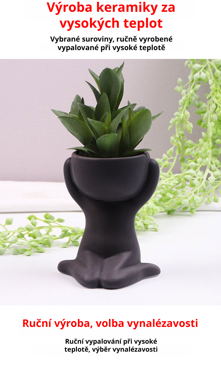 Keramický květináč vhodný pro sukulenty a malé rostliny