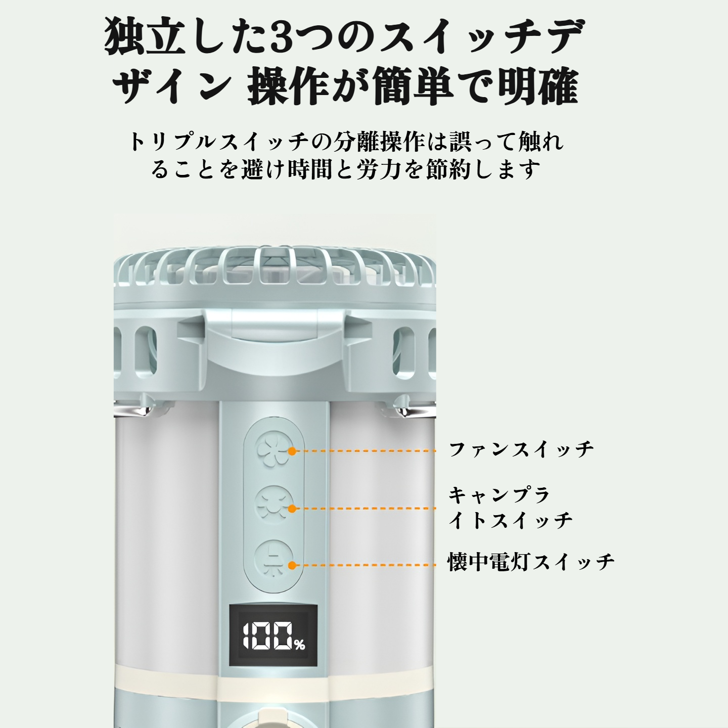 新しい充電式ファンランタン多機能LED強力ライト屋外キャンプランプスマートデジタルディスプレイファンランプ雰囲気テントランプ