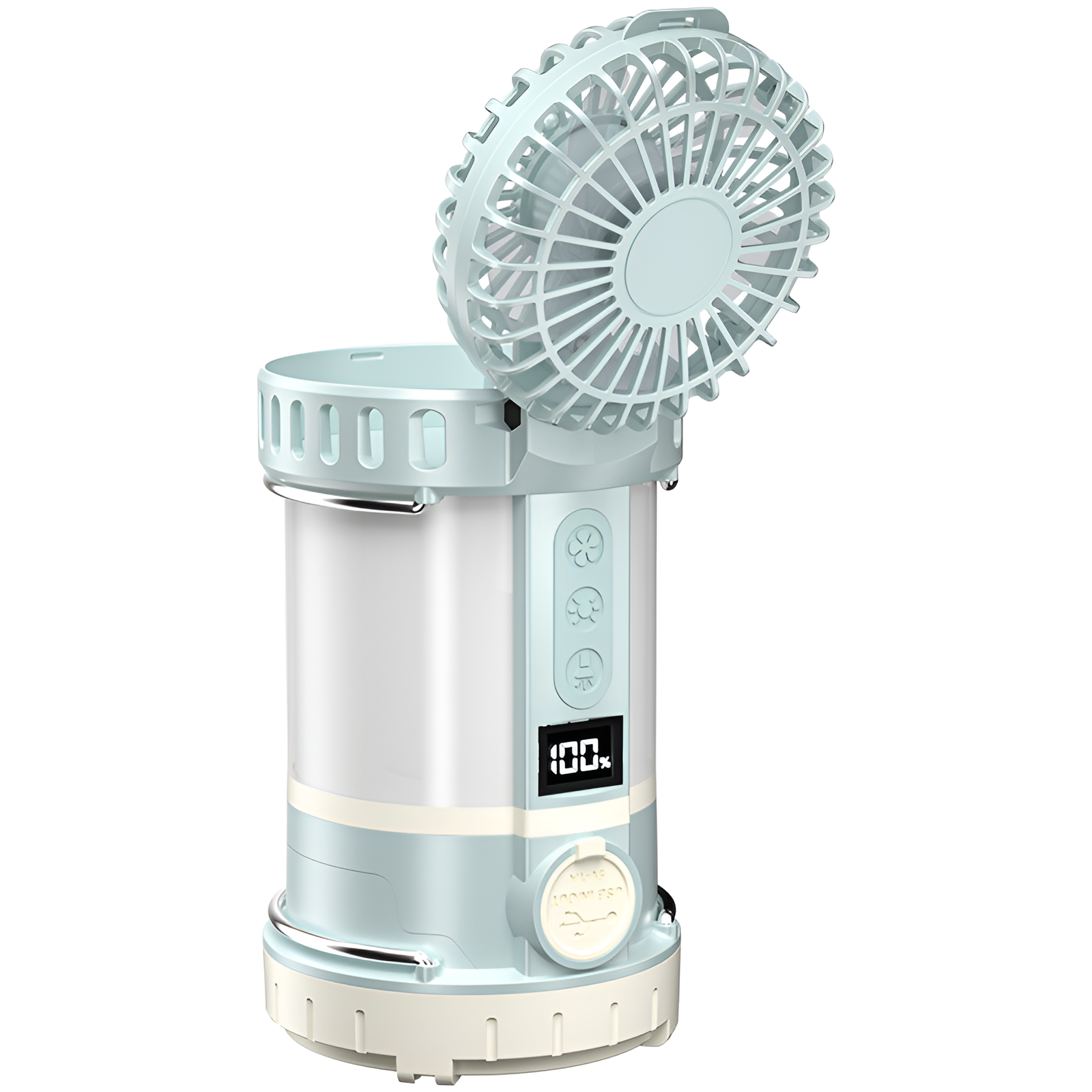 新しい充電式ファンランタン多機能LED強力ライト屋外キャンプランプスマートデジタルディスプレイファンランプ雰囲気テントランプ