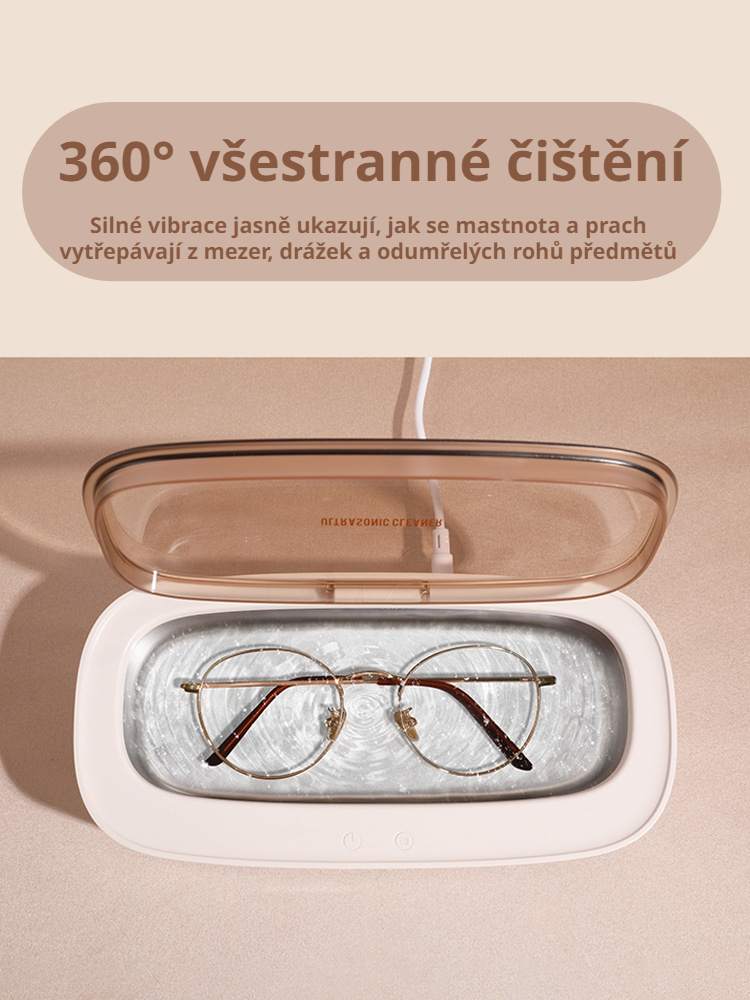 Přenosný mini čistič na brýle, hodinky a rovnátka do domácnosti