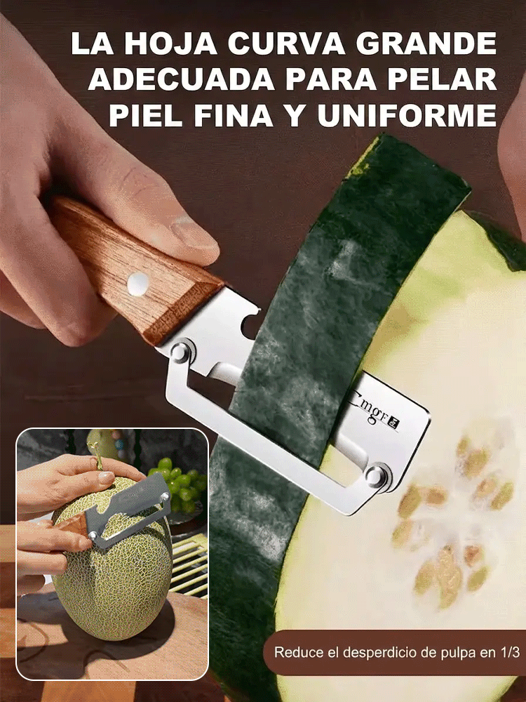 Pelador multifuncional de acero inoxidable grande
