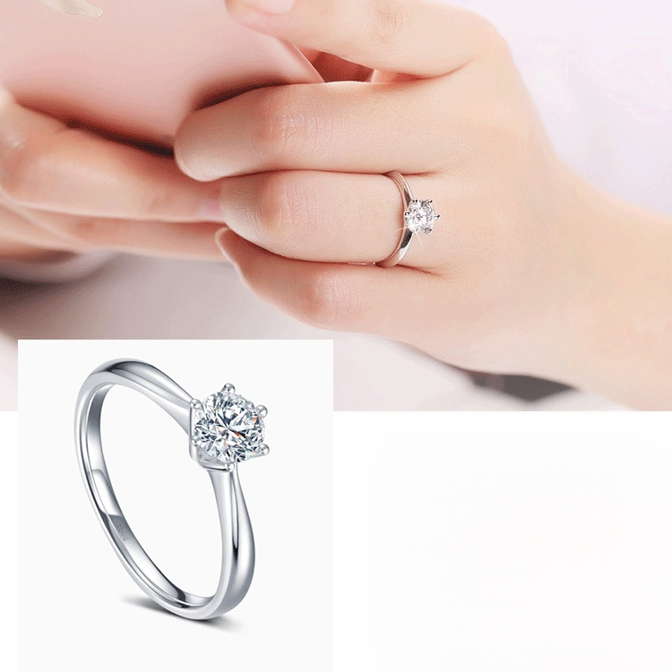 【モアッサン石指輪】Moissanite、ダイヤモンドよりも美しく輝く