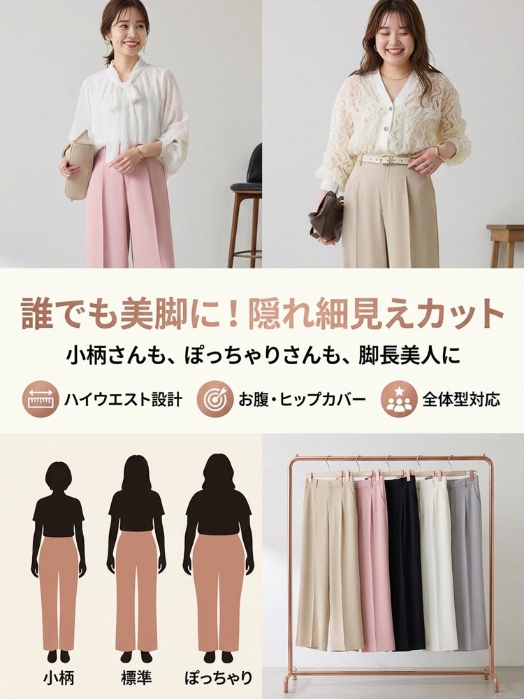 春の新作レディースストレートパンツ（通勤・オフィス対応）